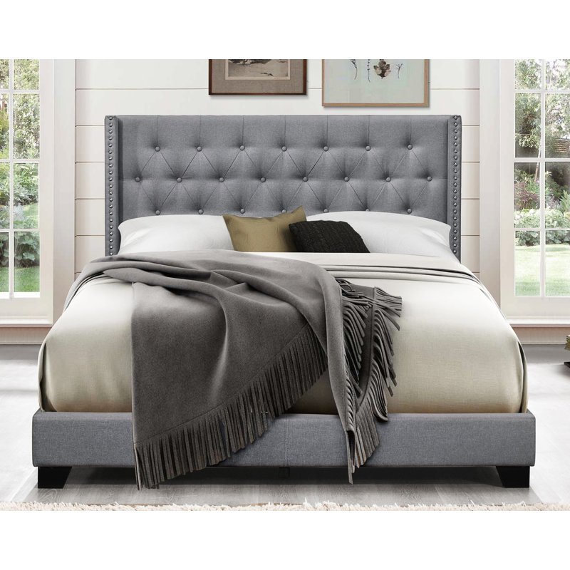 Greyleigh™ Aadvik Tufted Upholstered Low Profile Standard Bed & Reviews